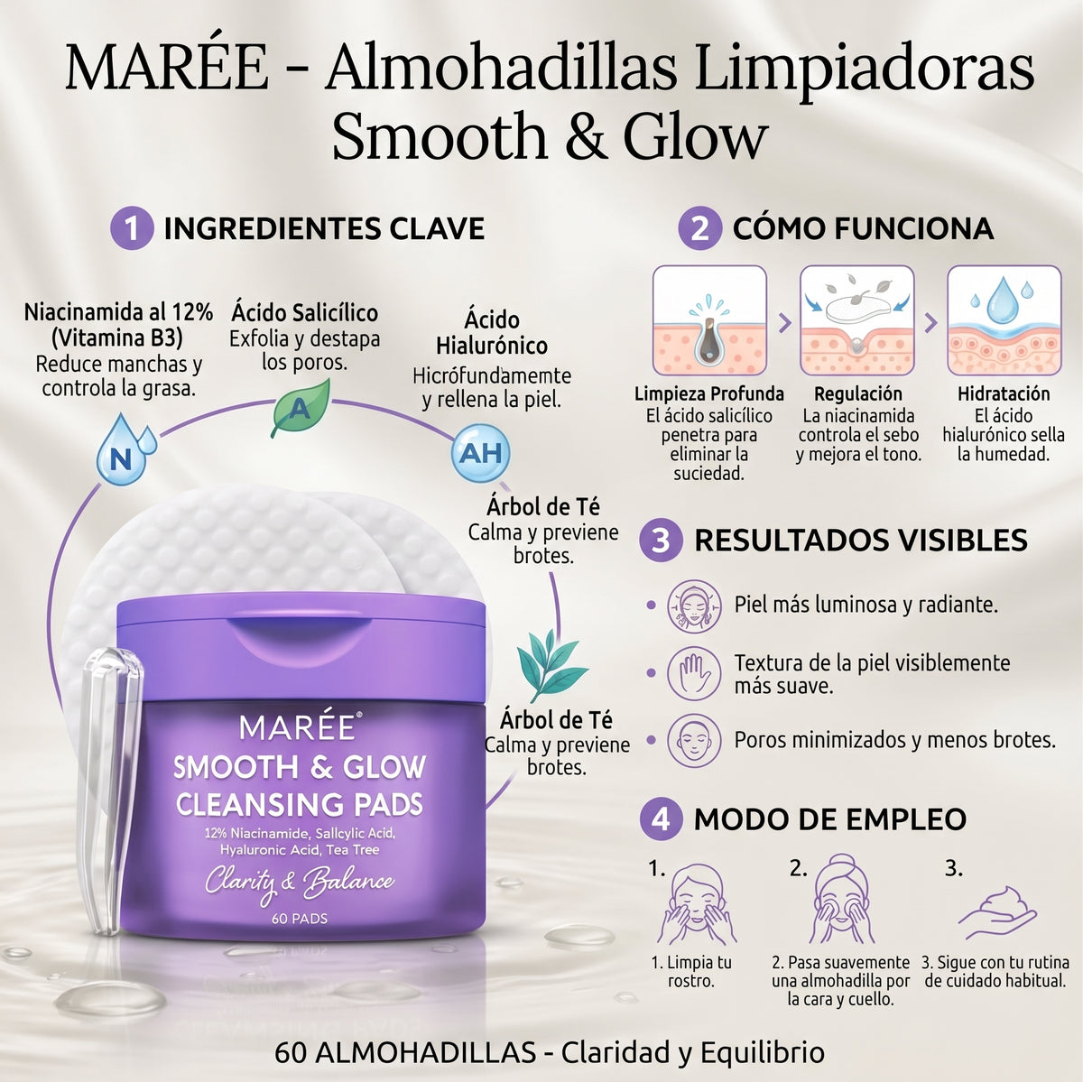 Tónico Exfoliante en Discos Niacinamida — Lumíne